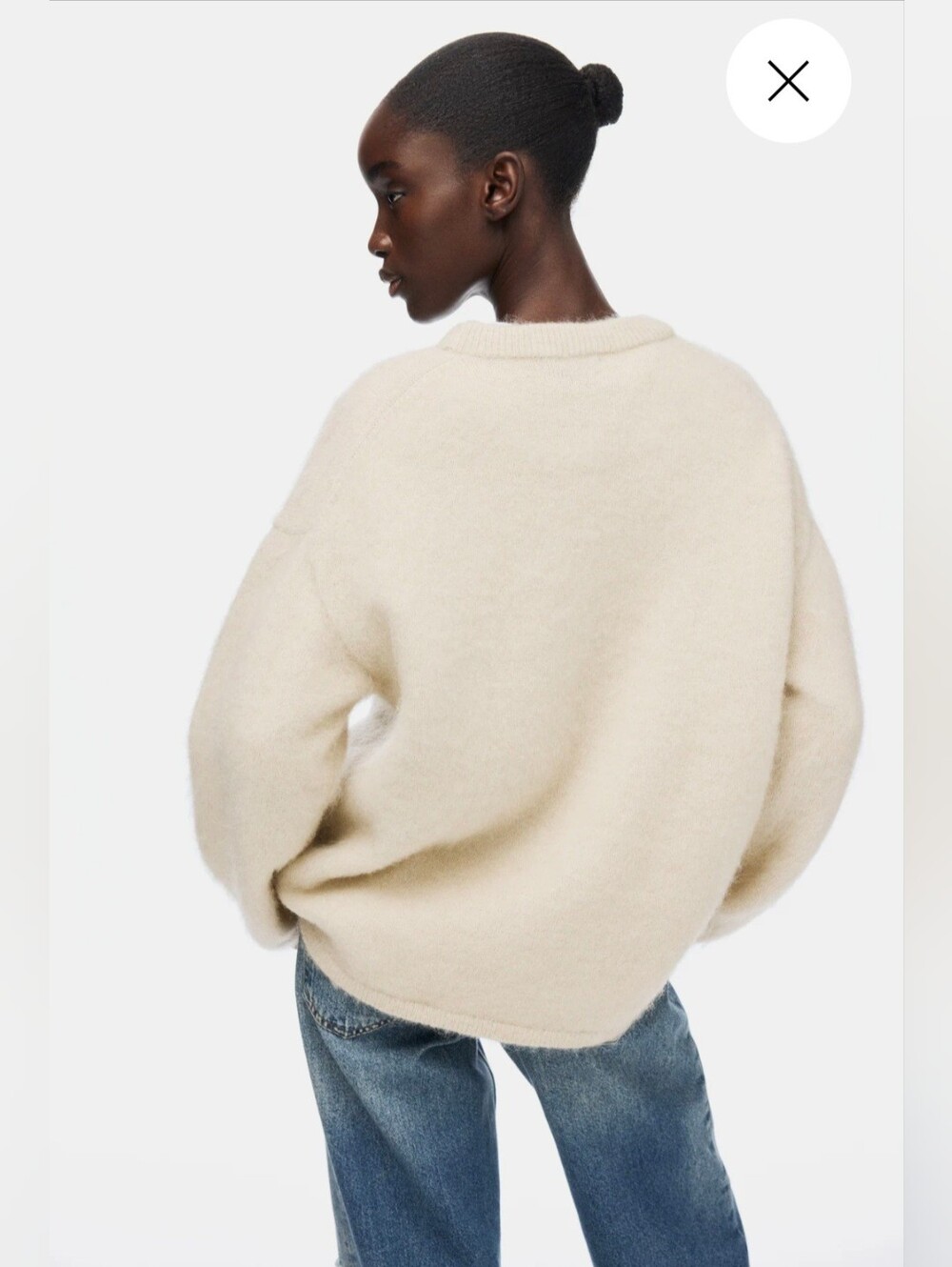 H&M EDITION Oversized Wool-Mohair Crewneck Sweater size XS
